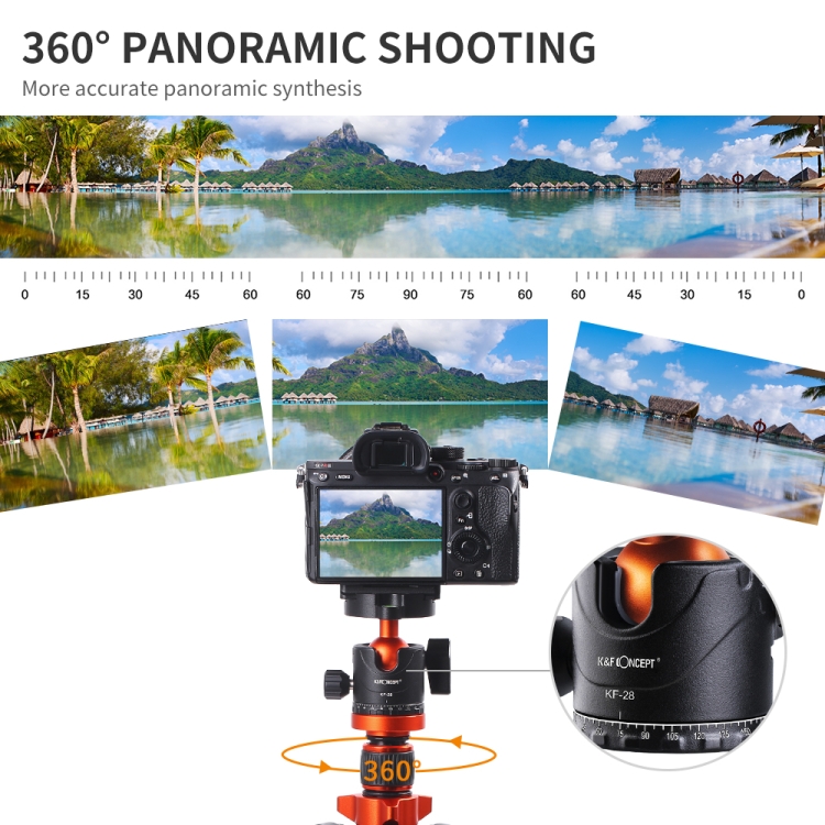 K&F CONCEPT KF09.089V1 Camera Tripods Aluminum Travel Vlog DSLR Tripod Monopod - 5