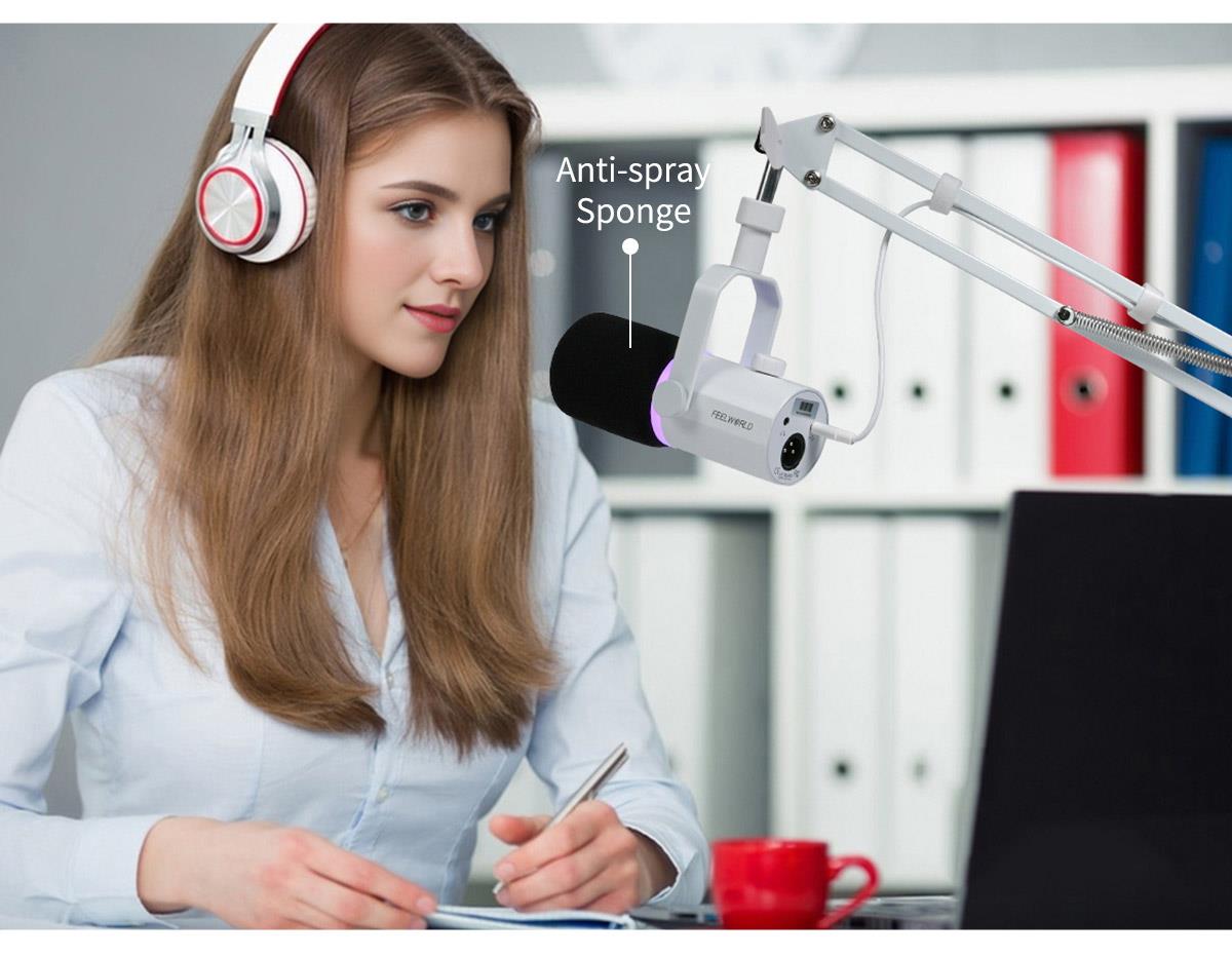 white podcasting mic