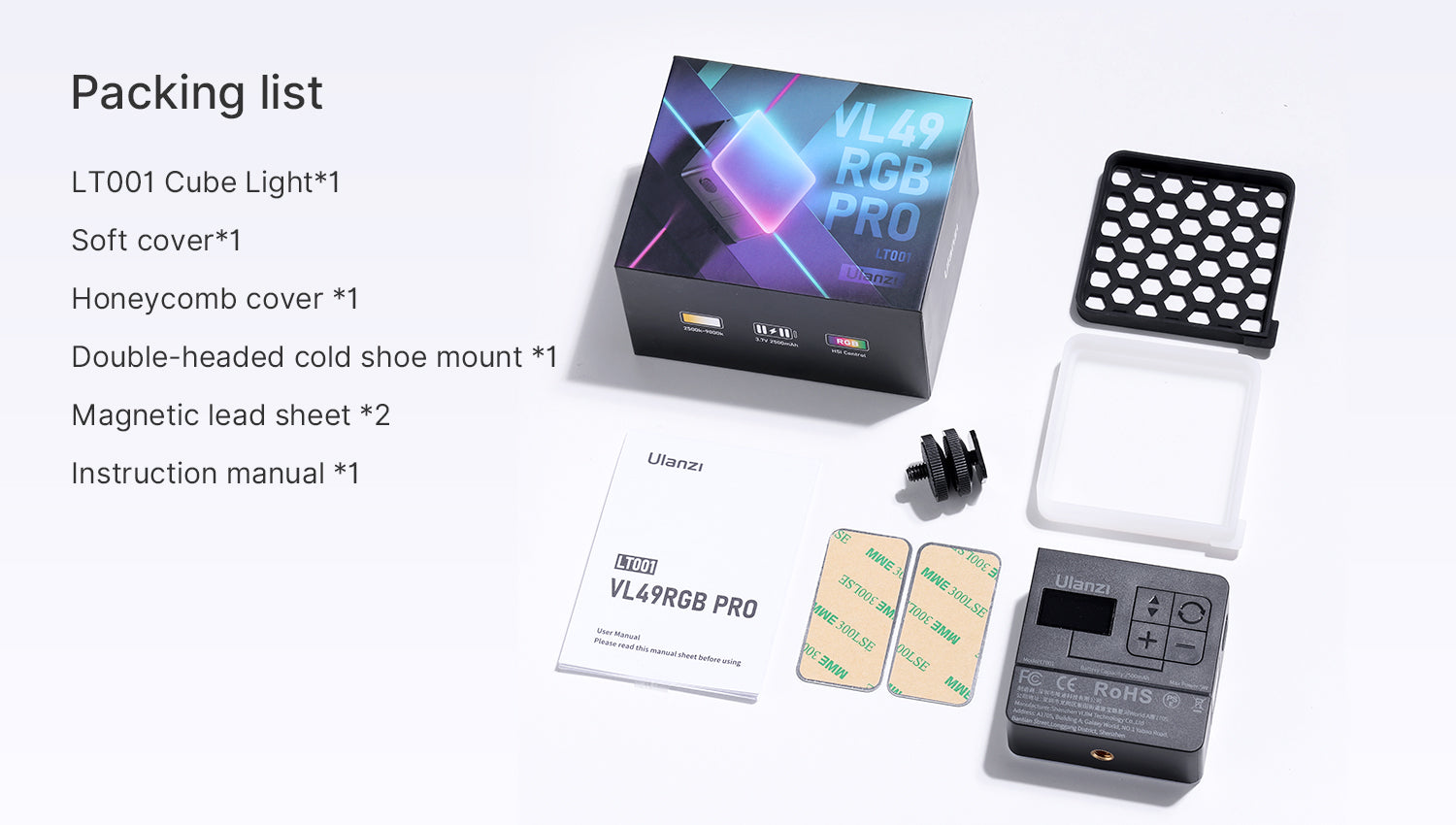 Ulanzi VL49 Pro Rechargeable Mini RGB Light